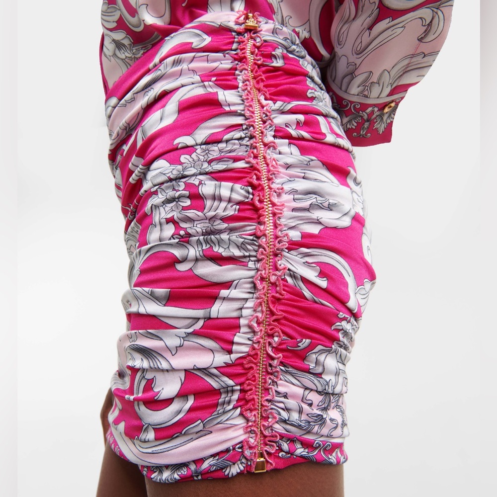 VERSACE
Silver Baroque ruched miniskirt
